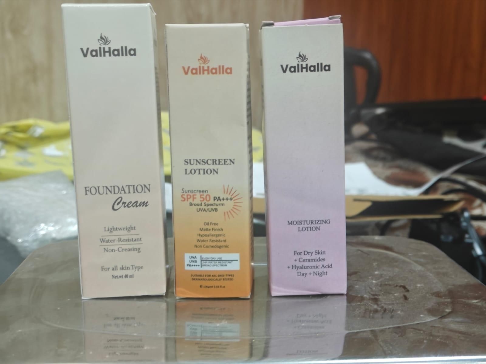 Moisturizer + Foundation Cream + Sunscreen Combo (Pack of 3)